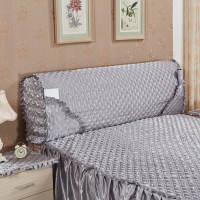 欧式软包布艺夹棉防滑全包床头罩床头套单件防尘罩1.8m2.0m2.2m|带心灰色 2米4床头罩