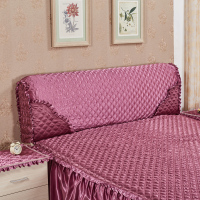 欧式软包布艺夹棉防滑全包床头罩床头套单件防尘罩1.8m2.0m2.2m|带心紫色 2米1床头罩