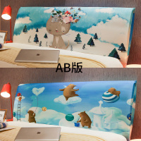 全包弹力床头套罩万能弧形软包床头罩北欧简约现代防尘罩床保护套|猫咪-维尼熊(加厚高弹-两面用) 1.8米床适用