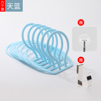 帽子整理收纳神器家用创意宿舍挂帽架放挂钩围巾包包门后帽置物架|天蓝色_衣帽架(六个圈)赠无痕贴+Z字金属挂钩