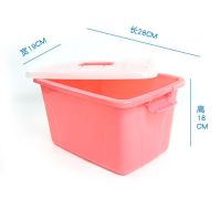 手提ins收纳箱塑料整理箱装衣服的箱子药箱家用多功能收纳盒|红色 小中大三种型号