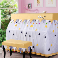 钢琴罩全罩米色蕾丝现代欧式高档简约琴罩防尘套加厚丝绒弹|童年梦想黄色 双人琴凳罩（长78宽38厘米，不含钢琴罩）