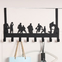 免打孔门后挂钩置物架壁挂衣架浴室免钉门上背式衣服挂架衣帽衣钩|热血篮球——售价