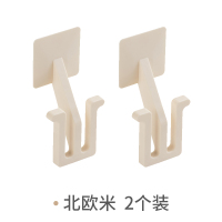 拖鞋挂钩粘钩塑料双钩架子家用卫生间强力无痕门后吸盘免打孔勾子|[北欧米]*2⭐️拖鞋通用/防水防潮/掉落包换⭐️