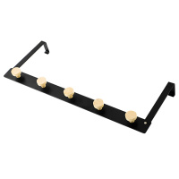 铁艺门后挂钩免打孔门背式排钩浴室门上置物挂衣架家用壁挂衣帽架|黑色