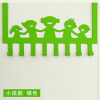 门后挂钩挂衣架壁挂无痕免钉衣服挂架卧室门背式挂衣钩门上置物架|[开心小孩-苹果绿]铁艺喷塑