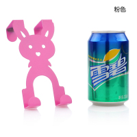 阿诗雅门上挂衣架炫彩卡通兔门后挂钩无痕门背挂钩无痕免钉挂衣钩|粉色【单只】