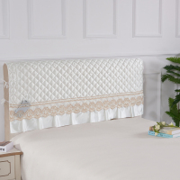 印花床头罩夹棉蕾丝防尘套简约加厚半包全规格保护套|米黄 2.0m宽