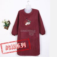纯棉围裙女薄款厨房做饭长袖罩衣无袖坎肩加肥上班成人工作服围腰