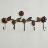 铁艺强力创意玫瑰钉挂墙上小鸟挂钩服装店收纳金属挂衣钩门后免钉|玫瑰挂钩(1件)古铜色