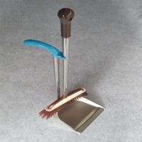 单个畚斗不锈钢簸箕家用垃圾铲扫地加厚灰斗撮子清洁用品铁皮畚箕|焊接款一体圆形配扫把