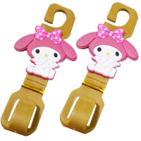 创意卡通可爱车载汽车座椅后背挂钩车内用多功能隐藏式4只装|美乐蒂4个装挂钩颜色随机