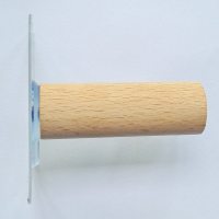 无痕粘贴实木挂钩创意免打孔衣服勾免钉卧室门后墙壁挂衣帽架钩子|垂直款榉木原木色6cm(4只)