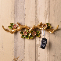 欧式复古个性鹿角挂钩创意客厅壁饰服装店墙壁挂件挂衣钩排钩装饰|金色鹿角挂钩