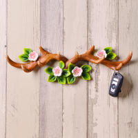 欧式复古个性鹿角挂钩创意客厅壁饰服装店墙壁挂件挂衣钩排钩装饰|写实鹿角挂钩