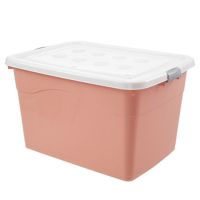 塑料收纳箱三件套家用装衣服的箱子特大号带盖加厚储蓄储物整理盒|北欧粉 120L收纳厚棉衣被子