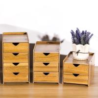 办公桌面收纳盒简约木制小抽屉式收纳柜书桌上学生文件杂物储物箱