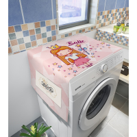 kt猫洗衣机防尘布冰箱保护罩防水滚筒式洗衣机盖布卡通遮盖防尘罩|藕色小仙女 60CMx150CM防水防油