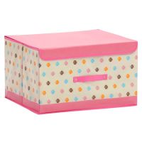 折叠衣服收纳箱布艺 特大号玩具整理箱 有盖收纳盒 储蓄箱储物箱|粉色四叶草 72L特大60*40*30CM