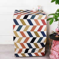 海尔小天鹅美的松下洗衣机罩防水防晒防尘棉麻复古洗衣机套罩滚筒|浅黄色多彩菱形 6-8公斤(宽60厚55高85cm)