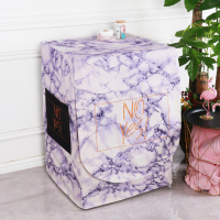 海尔小天鹅美的松下洗衣机罩防水防晒防尘棉麻复古洗衣机套罩滚筒|浅紫色大理石ny 6-8公斤(宽60厚55高85cm)