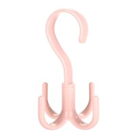 挂钩可旋转4爪多用挂架挂钩衣架领带丝巾围巾衣帽架塑料挂钩|4爪挂钩（北欧粉3个装）