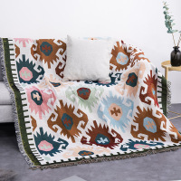 北欧几何图案网红加厚沙发毯子沙发巾全盖沙发套防尘罩民宿装饰毯|浅色几何 160*160cm