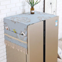 单开门冰箱盖布双开门防尘盖巾北欧风防尘罩滚筒洗衣机罩多用盖巾|一品海棠灰 双开门70*170cm（冰箱洗衣机通用）