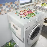 kt猫洗衣机防尘布冰箱保护罩防水滚筒式洗衣机盖布卡通遮盖防尘罩|天蓝色小熊 40CMx120CM防水防油