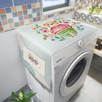 kt猫洗衣机防尘布冰箱保护罩防水滚筒式洗衣机盖布卡通遮盖防尘罩|天蓝色小熊 50CMx130CM防水防油