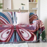 北欧几何图案网红加厚沙发毯子沙发巾全盖沙发套防尘罩民宿装饰毯|蝴蝶 160*220cm