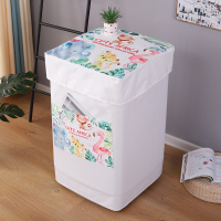 洗衣机罩防水防晒波轮上开全自动通用防尘套滚筒式小天鹅海|墨绿色上开--动物乐园 宽60厚46高85(4-5公斤)