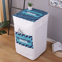 洗衣机罩防水防晒波轮上开全自动通用防尘套滚筒式小天鹅海|西瓜红上开--水波纹 宽60厚46高85(4-5公斤)