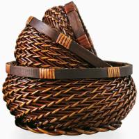 柳编收纳整理水果筐藤编编织篮圆形零食食物馒头筐子收纳盒收纳筐