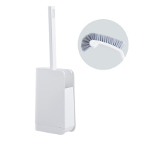 浴室坐便器清洁刷卫生间洗厕所刷子 家用无死角马桶刷带底座套装|白色