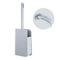 浴室坐便器清洁刷卫生间洗厕所刷子 家用无死角马桶刷带底座套装|灰色