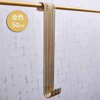 服装店s钩挂钩长s钩s型金属挂钩金色圆s勾铁挂钩衣服钩子衣架挂钩|[金色]50cm(10个装)