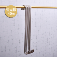 服装店s钩挂钩长s钩s型金属挂钩金色圆s勾铁挂钩衣服钩子衣架挂钩|[哑光银色]40cm(10个装)