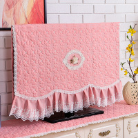 欧式液晶电视机罩挂式50寸55寸65寸布艺电视套防尘罩盖巾盖布家用|四叶草-粉 52英寸