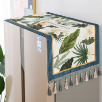 单开双开门冰箱盖布盖巾美式流苏防尘罩防水防晒欧式洗衣机罩|鹦鹉雨林-雪尼尔防水(新品) 55*140cm洗衣机冰箱常用