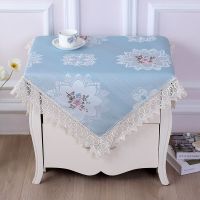 万用盖巾餐桌盖布圆桌盖布茶几桌布蕾丝长方形餐桌床头柜防尘罩|妩媚花王绿 85*85
