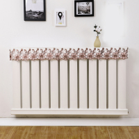 暖气片装饰罩布艺简约防尘罩套家用老式遮挡帘防熏黑蕾丝盖布|刺绣七瓣梅(高约14cm)双侧预留管孔 长40*厚10