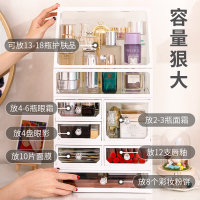 化妆品收纳盒网红梳妆台桌面置物架家用玻璃防尘口红护肤品散粉刷