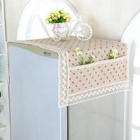 单开门双开门冰箱罩 洗衣机盖布储物袋小清新棉布家用电器防尘罩|小星星 双开冰箱巾70*170cm