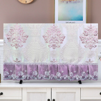 欧式液晶电视机罩挂式50寸55寸65寸布艺电视套防尘罩盖巾盖布家用|玫红色北欧紫 37英寸