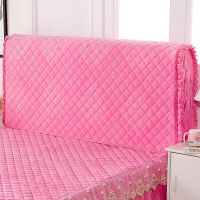 夹棉加厚水晶绒公主风床头罩布艺床头套防撞保护套规则防尘罩|粉色A床头罩 2.1米