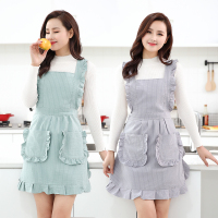 韩版纯棉工作围裙厨房家用防水可爱日系时尚女防油围腰公主裙夏季