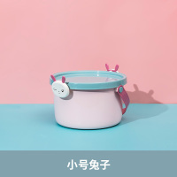玩具收纳箱带盖卡通儿童积木手提塑料桶家用卧室零食置物盒整理箱|小号兔子 两种规格可选