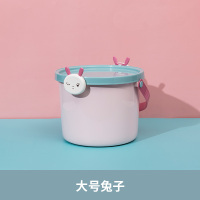 玩具收纳箱带盖卡通儿童积木手提塑料桶家用卧室零食置物盒整理箱|大号兔子 两种规格可选