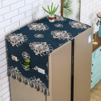 冰箱盖布顶防尘罩双开门防尘单开门保护盖巾套帘巾罩防尘布北欧风|欧圣地-墨绿色 单开冰箱50*130cm